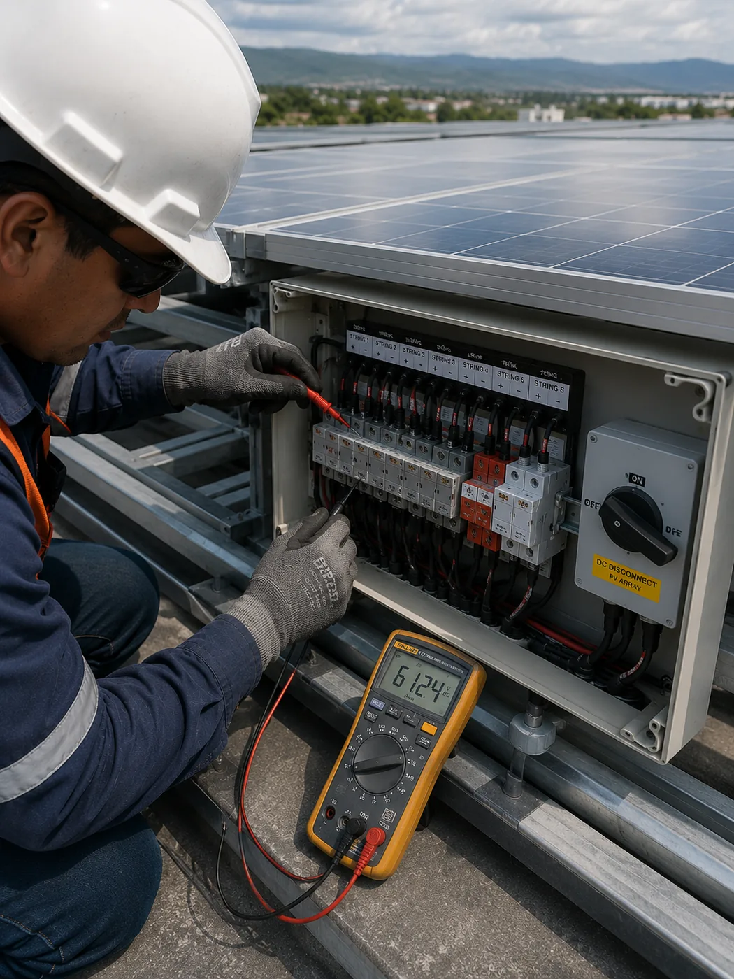 Mantenimiento eléctrico de paneles solares